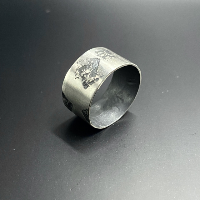 Anneau Selfish men «Fonte carrés» en argent massif