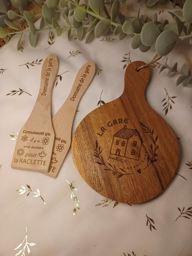 Set raclette gravé personnalisable – Idéal pros