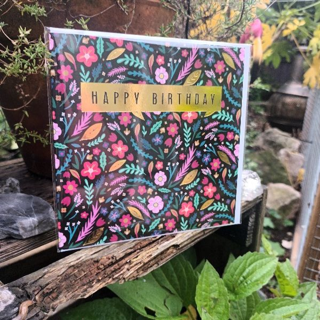 Greetings card - floral birthday