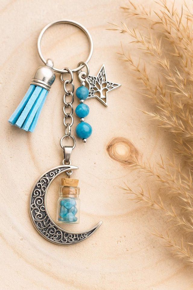 Porte-clé Fiole à souhaits en Apatite