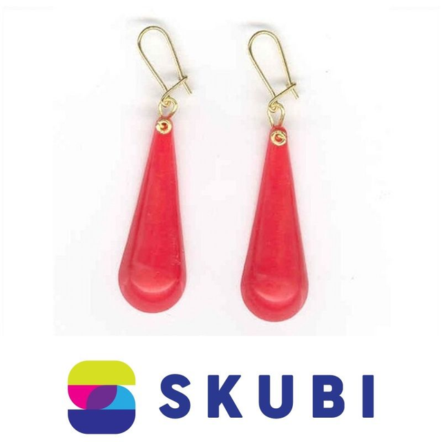 RETRO NÁUŠNICE PLASTOVÉ - KAPKY - 4 CM - NA HÁČKU (č. 125)