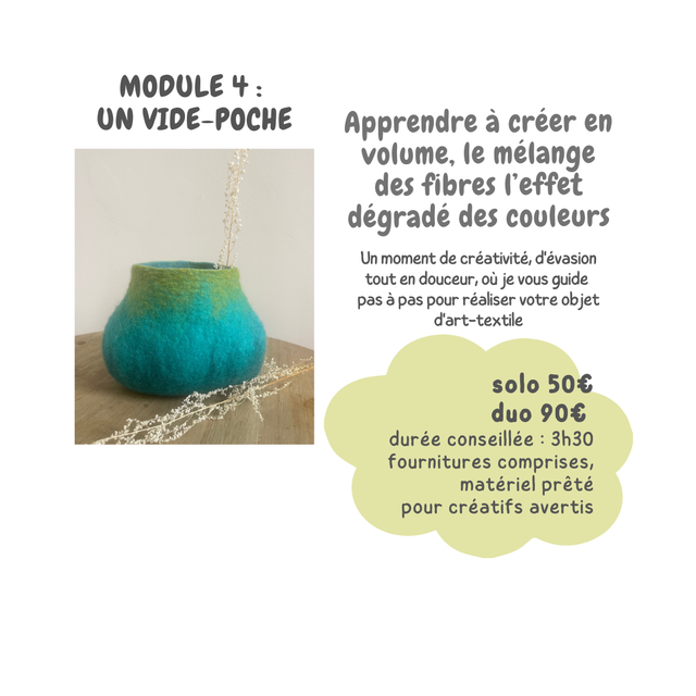 atelier laine feutrée vide poche 