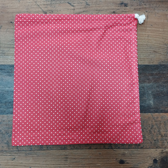 Rouge à pois blanc - Hauteur 30,5 cm x Largueur 29,5 cm