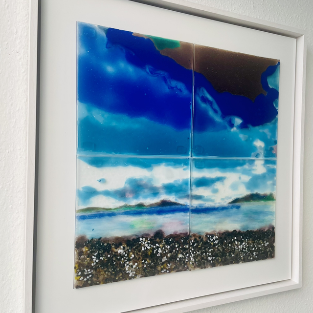 Colors of Norway - Arnøya | Glasschildering 40x40 - op wit aluminium 50x50