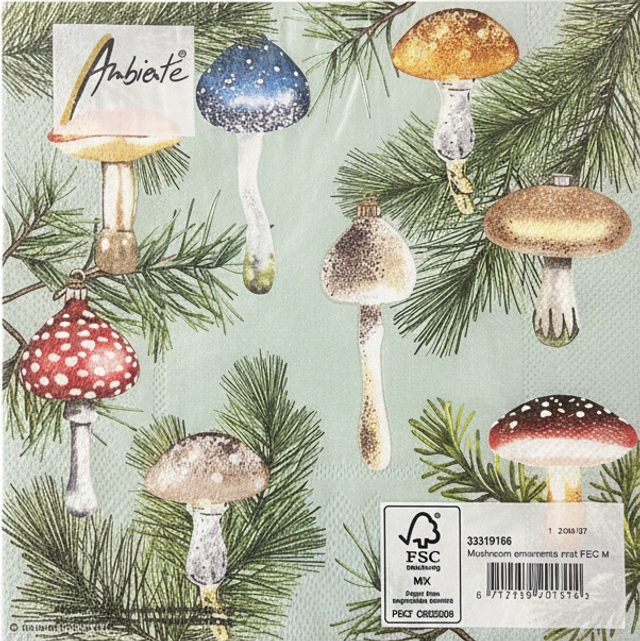 Servilleta grandes SETAS NAVIDAD