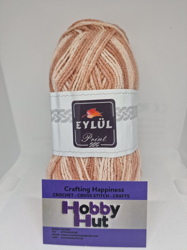 Eylul Print Variegated Yarn - Double knit - 100g