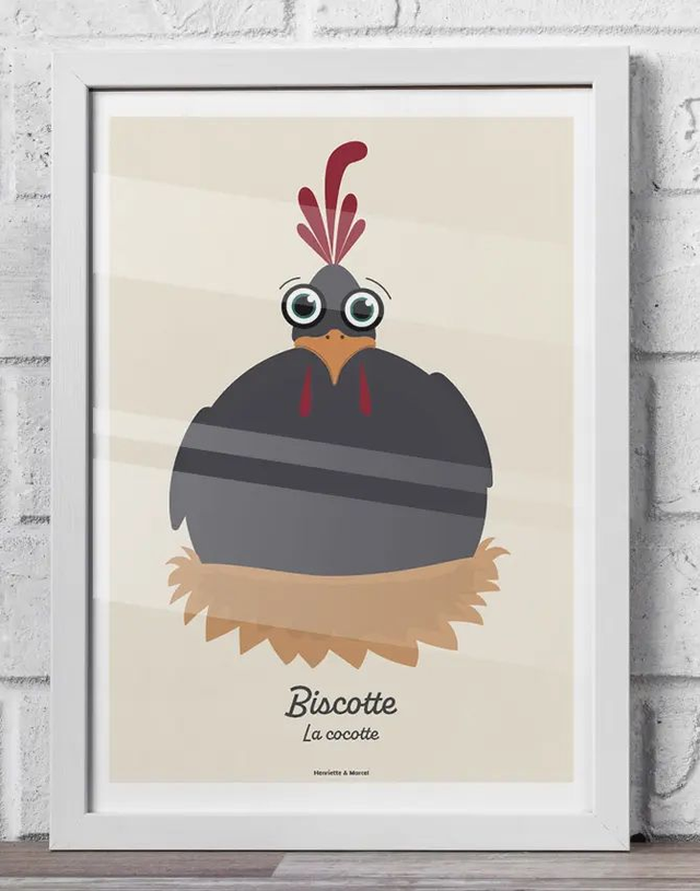 37 - Carte postale enfant poule