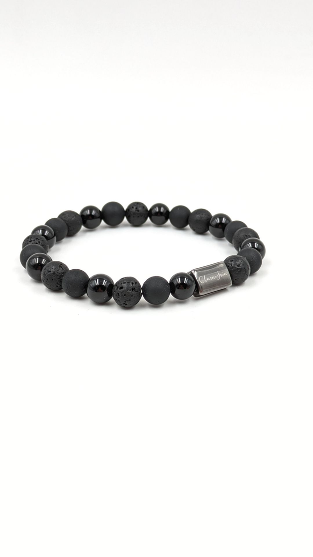 Bracelet Homme Clara Joia Tourmaline Noire Pierre de Lave