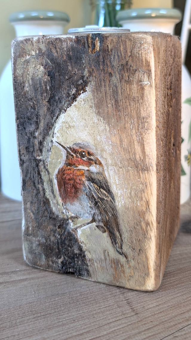 Robin's Hollow - Tealight Holder Reclaimed Wood