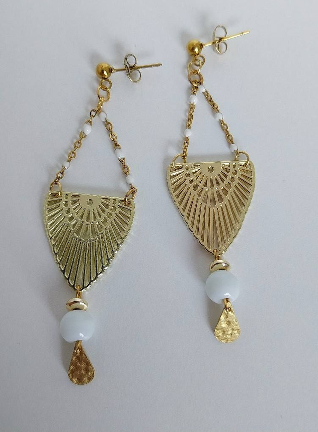 ✨Boucles d’oreilles &quot;gatsby blanches&quot;✨