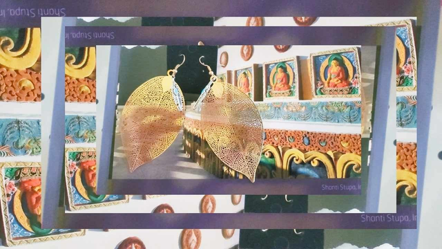 Boucles d&#039;oreilles &quot; feuilles &amp; plume &quot;