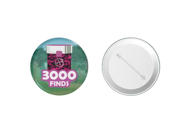 Badge Geocaching - 3000 Finds (Ø 4,4 cm)