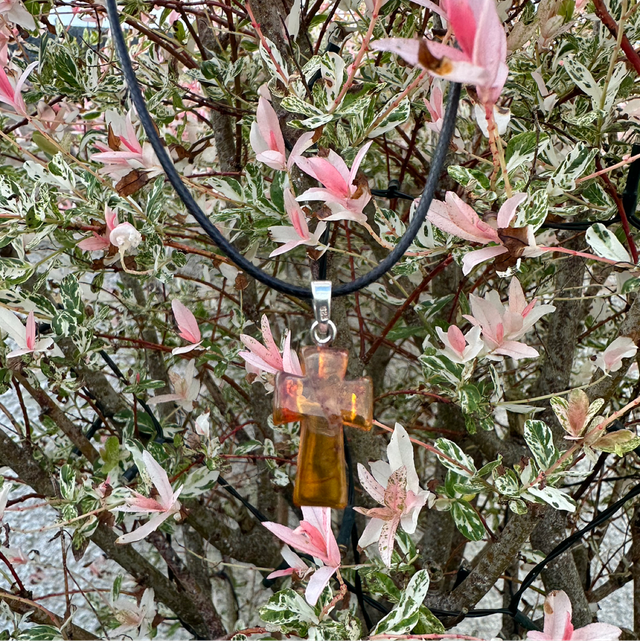 Amber Cross Pendant 