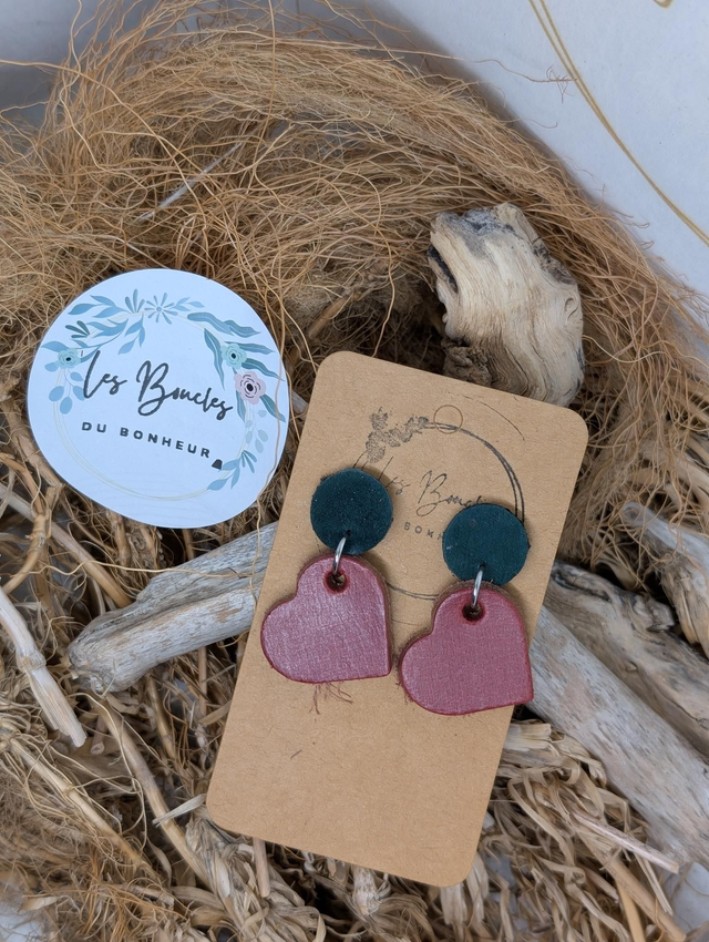 Boucles d&#039;oreilles Évasion rouge et noir ev015