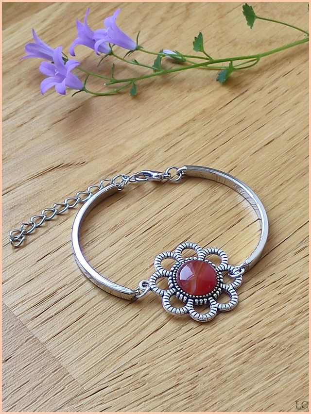 Bracelet jonc Carmen - Agate rouge