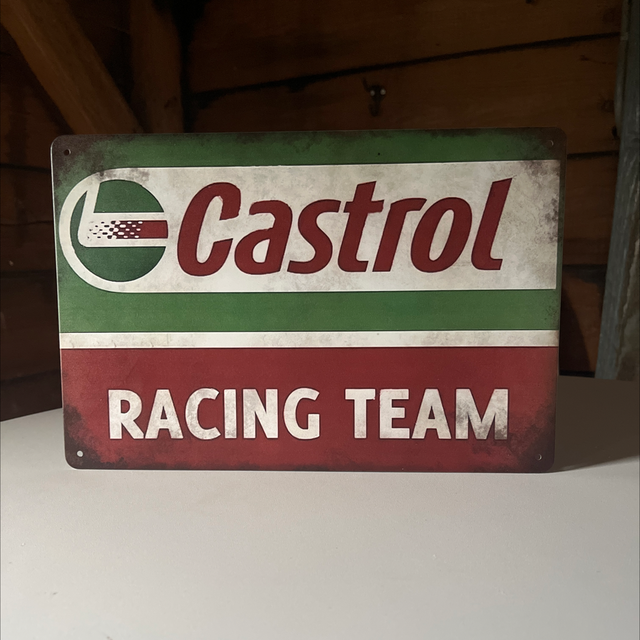 Castrol racing team metalen bord - 30x20 cm
