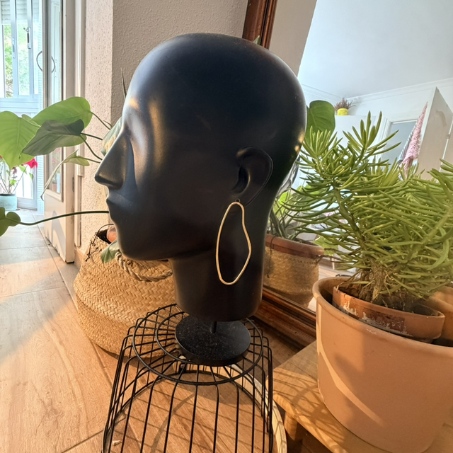 Pendiente Aro Orgánico alargado 