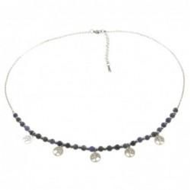 Collana donna con pietre naturali bijoux e charms ad albero della vita