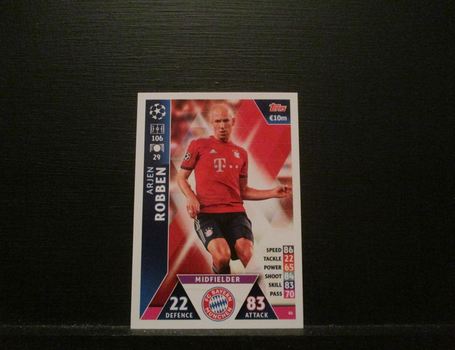 Arjen Robben - UEFA Champions League Match Attax 2018/19 Original Trading Card #86