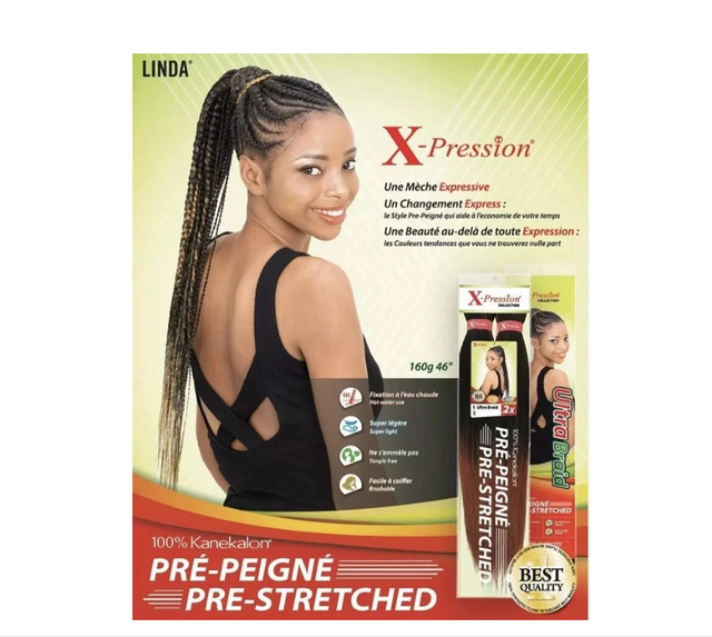 Xpression Pre Stretched Ultra Braid 2x Pack 46&quot; Length Extensions- ALL COLOURS
