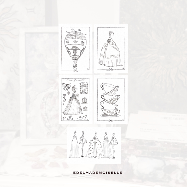 Cartes à colorier Marie-Antoinette 