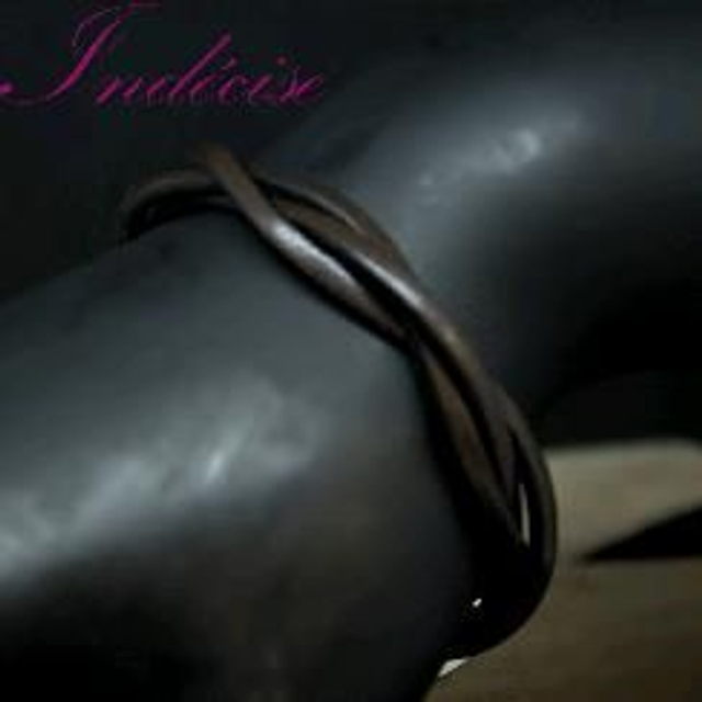 Bracelet en cuir tressé marron