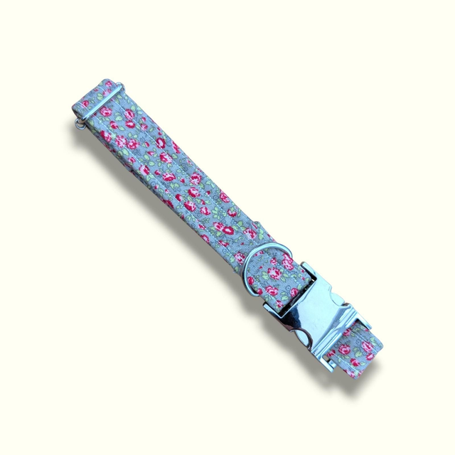 Adjustable Handmade Dog Collar - Peony Print