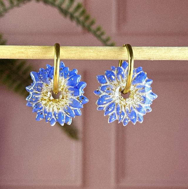 Tournesols - bleu & paillettes d'or