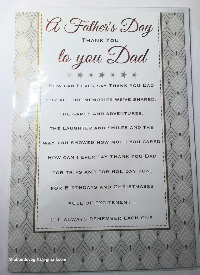 Dad a Father's Day Thank You Card 