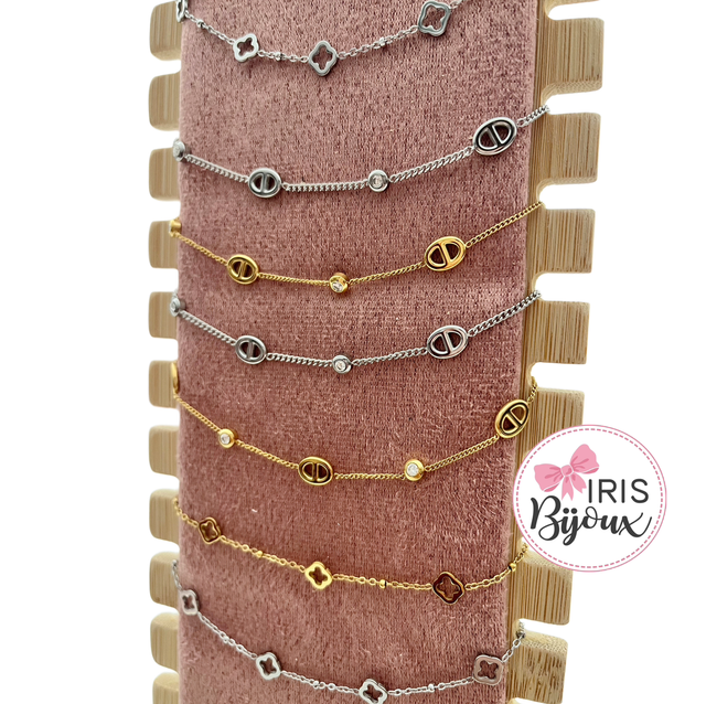 Bracciale con catenina fina Charms non pendenti 