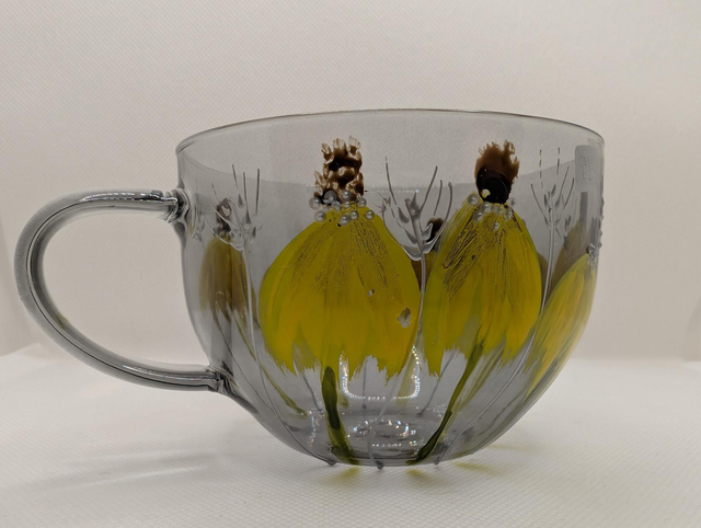 Hand Embellished glass Mug 