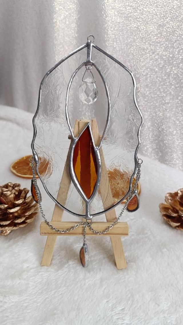 Vulva Queen ambré et verre dentelle 