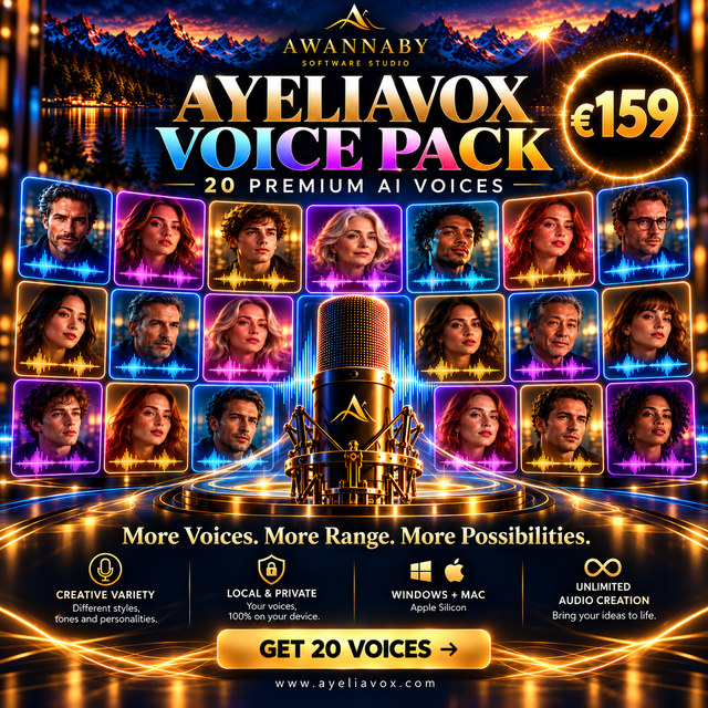 AYELIAVOX VOICE PACK — 20 Additional Voices