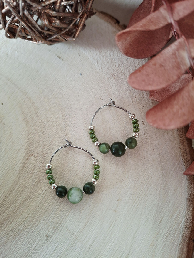 Créoles Jade Silver