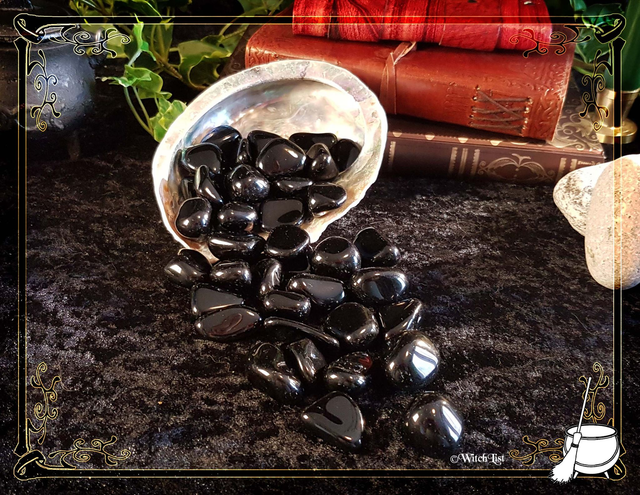 Pierre d&#039;obsidienne noire roulée