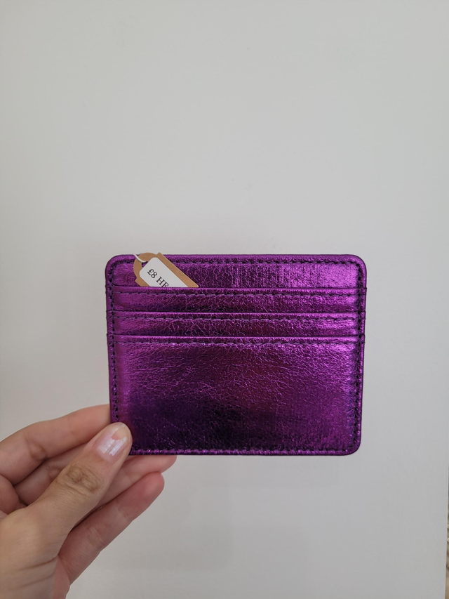 Dark purple metallic card holder - 7 compartments - HE-101