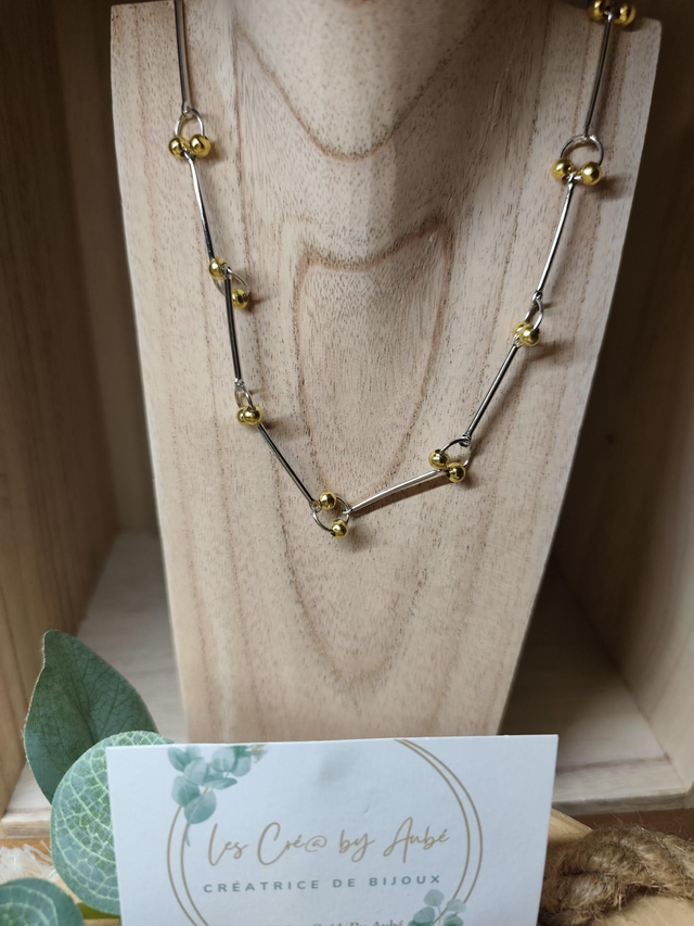 COLLIER GOLD/ARG. TUBE 0000032