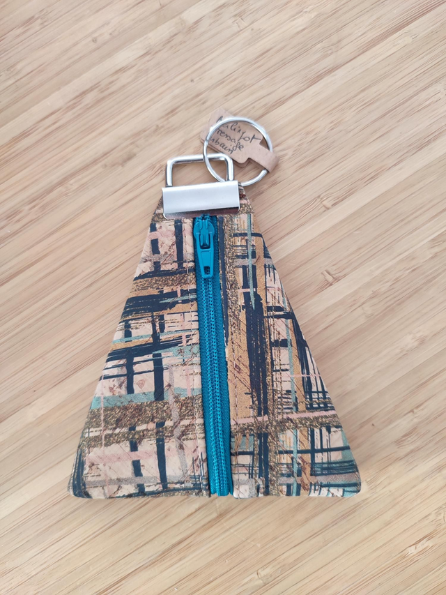 Porte monnaie/clefs berlingot "Tressage urbain"