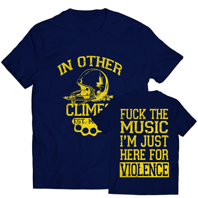 T-shirt Fuck The Music (dark blue)