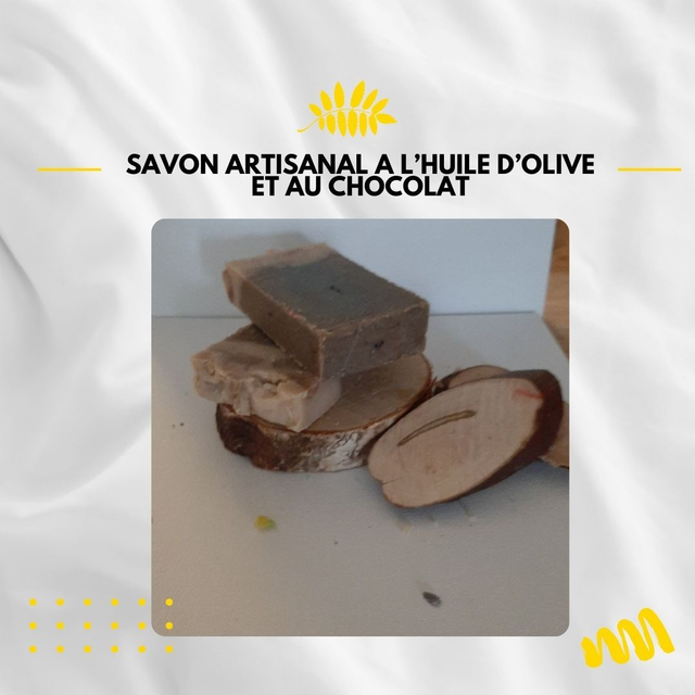Savon artisanal à l'huile d'olive et au chocolat
