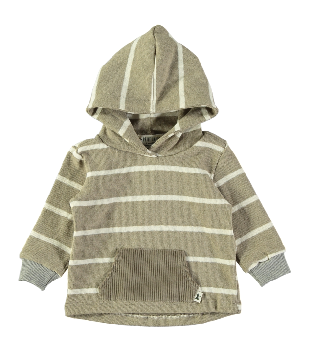 Petit Indi - felpa cappuccio righe 