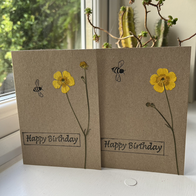 Happy Birthday - Buttercup and Bee Card