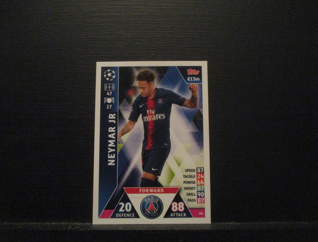 Neymar Jr - UEFA Champions League Match Attax 2018/19 Original Trading Card #286