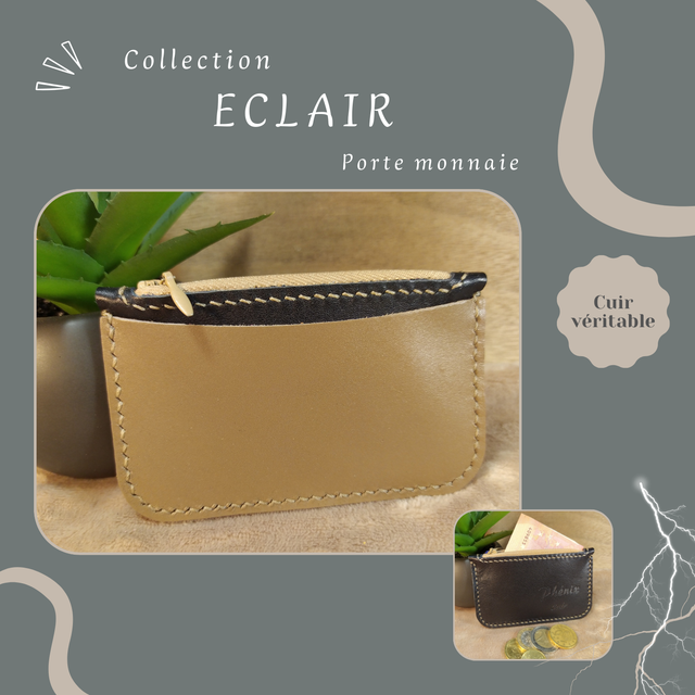 ECLAIR porte monnaie/carte - Noir &amp; Taupe