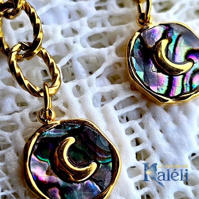 Boucles d'oreilles "Lune de Nacre"