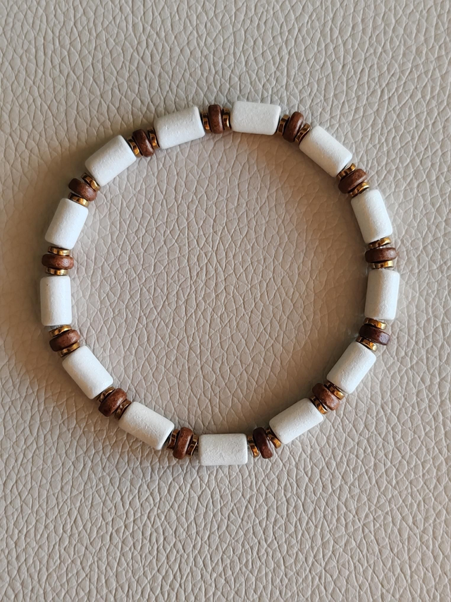 Azur Faroa - Bracelet Craie et brun