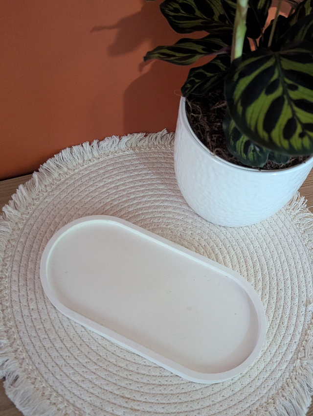 plateau long bijou blanc