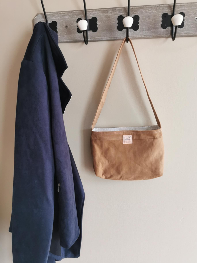 Mini sac réversible en jean chino et chemise rayée