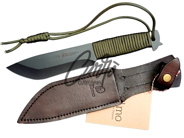 Faca Caça Custom Tática Militar Floresta N3 Paracord 7 Pol