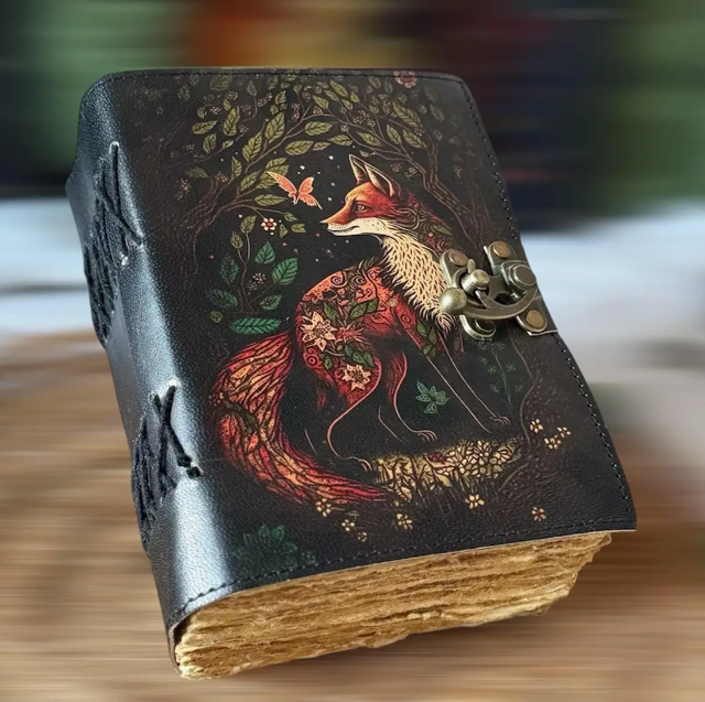 Fox Vintage käsintehty nahkapäiväkirja